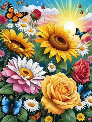 Flowers coloring pages