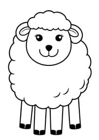 Fluffy Sheep Standing coloring preview