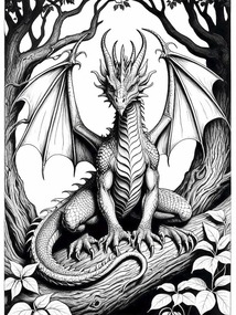Forest Guardian Dragon coloring preview