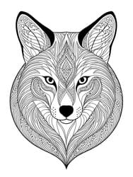 Clever Fox Zentangle Mandala coloring preview