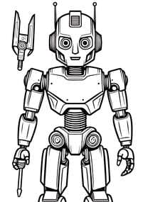Robot Mechanic with Tools coloring preview