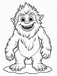 Yeti Waving in Blizzard Base coloring preview