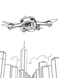 Drone Over Urban Skyline