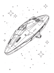 Spacecraft with Engines coloring preview