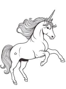 Galloping Unicorn with Star Mark coloring preview