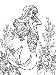 Mermaid Among Coral Reefs