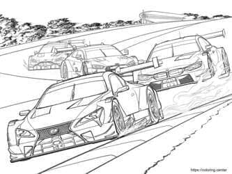 GT Race Cars on Circuit