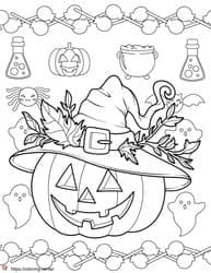 Pumpkin Wearing Witch Hat