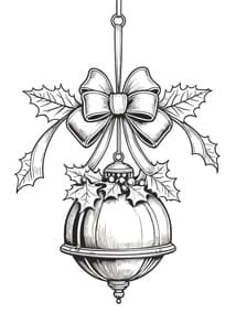 Hanging Holly Bauble with Ornament coloring preview