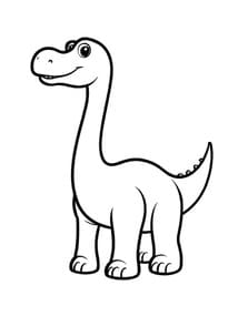 Happy Long Neck Brachiosaurus coloring preview