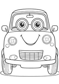 Happy Smiling Car coloring preview