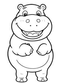 Hippo with Big Smile coloring preview