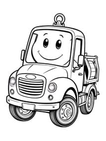 Smiling Tow Truck Ready to Help coloring preview
