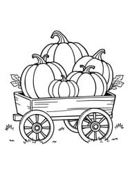 Pumpkin Harvest in Wagon coloring preview