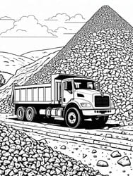 Free printable Dump Truck Hauling Rock Pile
