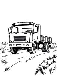 Truck Driving in Countryside coloring preview