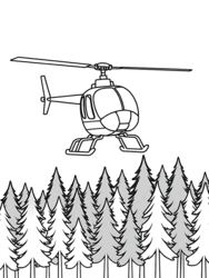 Helicopter Over Tree Canopy coloring preview