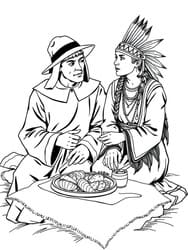 Pilgrim and Native American Feast