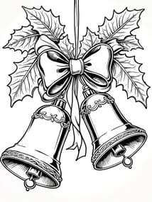 Twin Bells with Satin Bow coloring preview