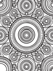 Circles and Rings in Mandala Style coloring preview