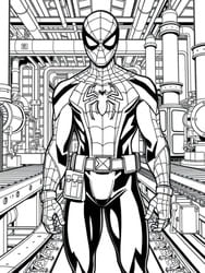 Industrial Spider-Man Posing coloring preview