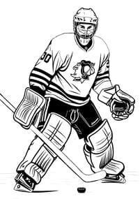 Ice Hockey Goalie Ready coloring preview