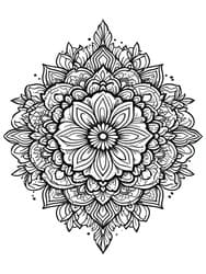 Floral Mandala with Petal Layers coloring preview