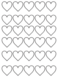 Heart Shapes in Grid Layout coloring preview
