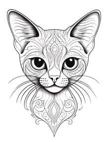 Mandala Cat Face coloring preview