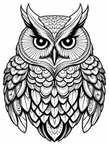 Owl Face Mandala Style coloring preview