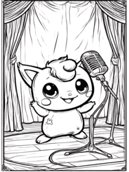 Jigglypuff on Spotlight Stage coloring preview