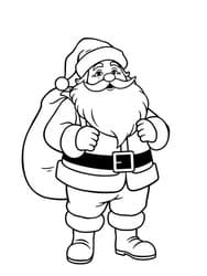 Santa with Beard and Sack coloring preview