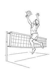 Volleyball Player Spiking Ball