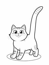 Kitten Stretching with Curled Tail coloring preview
