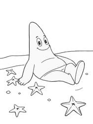 Patrick Star Lounging with Stars