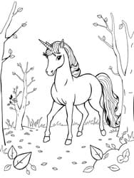Magical Unicorn in Forest