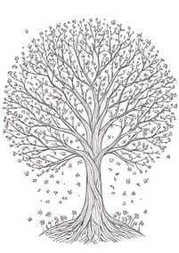 Blooming Tree in Full Blossom coloring preview