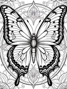 Butterfly Mandala with Wing Patterns coloring preview