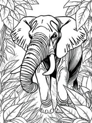 Elephant Framed by Jungle Vines