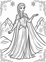Elsa with Braids in Frozen Palace coloring preview