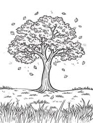 Tree Shedding Autumn Foliage coloring preview