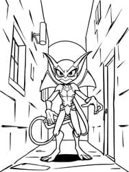 Lizard Villain in Alleyway coloring preview