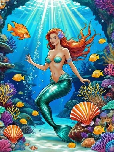 Mermaids coloring pages