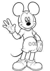 Mickey Mouse Waving Hand coloring preview