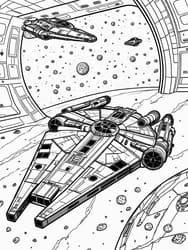 Millennium Falcon Hyperspace Jump Coloring Page
