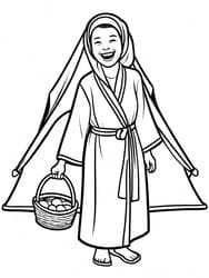 Miriam Carrying Eggs coloring preview