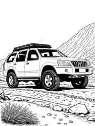 Mitsubishi Pajero SUV Coloring Page