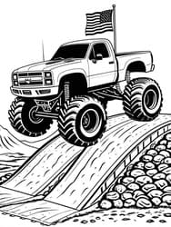 Free printable Monster Truck Crushing Ramp Jump