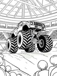 Monster Truck Performing in Stadium