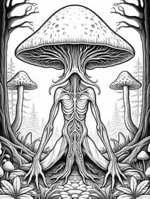 Free printable Mushroom Humanoid in Forest